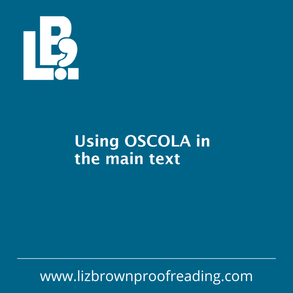 Running text in OSCOLA