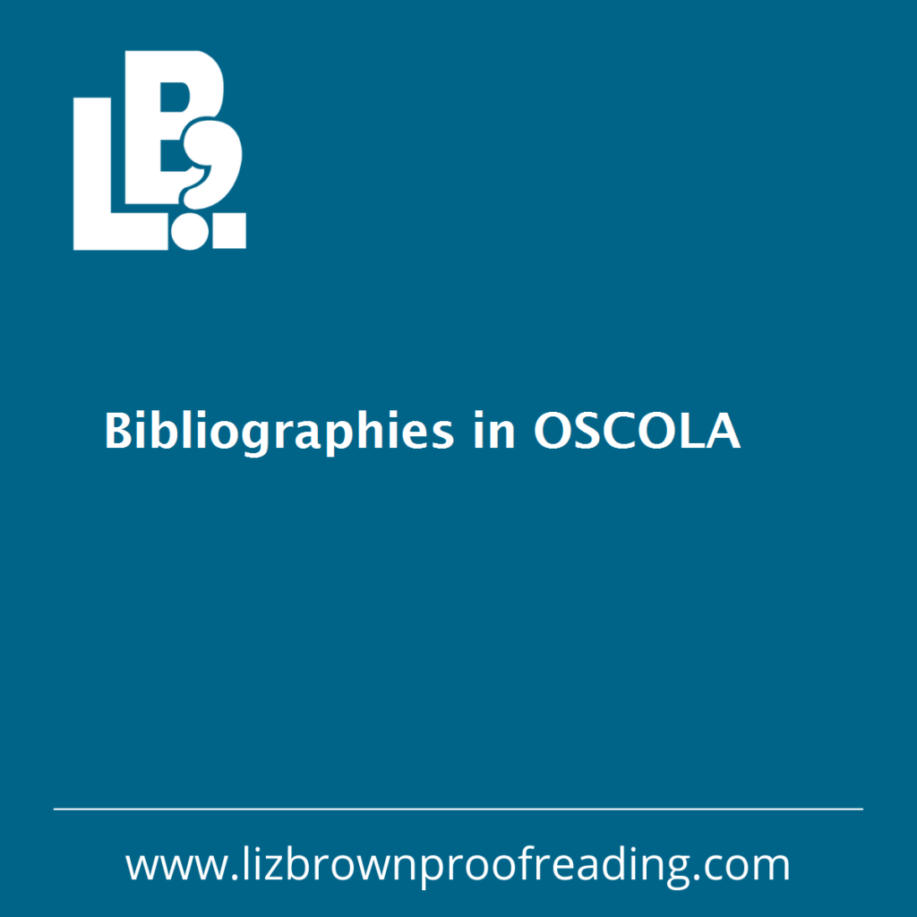 OSCOLA bibliographies