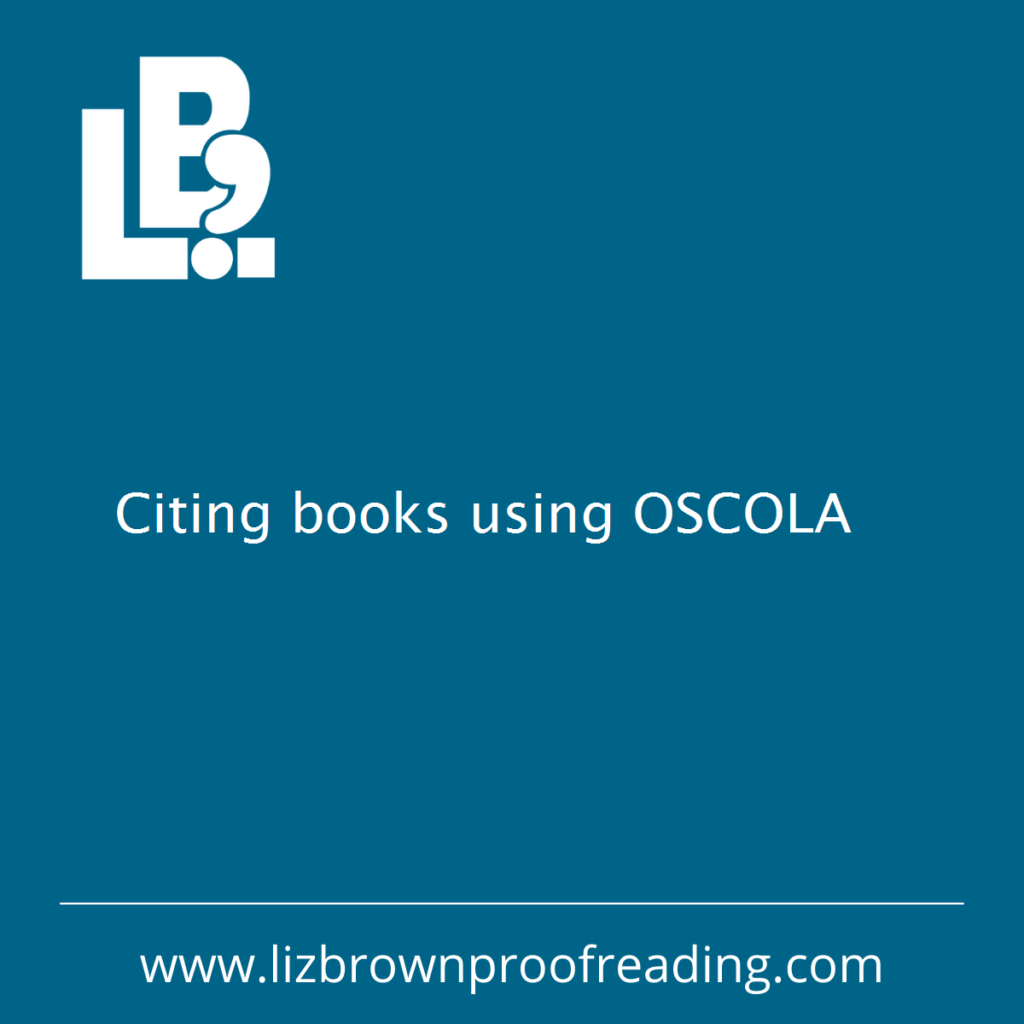 Books in OSCOLA